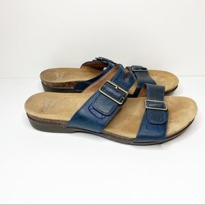 Dansko Blue & Tan Slip-On Sandals Size 39